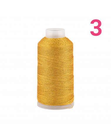 Filo Di Poliestere Intrecciato Diamantato Per Macrame' E Ricamo Misura 3 - 1 Bobina 80mt Giallo Dorato Acceso-FILO PER UNCINETTO | Worldofjewel.com