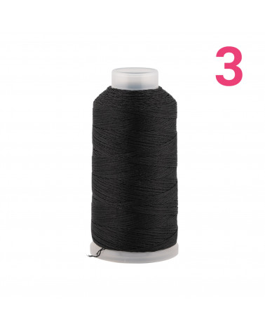 Filo Di Poliestere Intrecciato Diamantato Per Macrame' E Ricamo Misura 3 - 1 Bobina 80mt Nero-FILO PER UNCINETTO | Worldofjewel.com