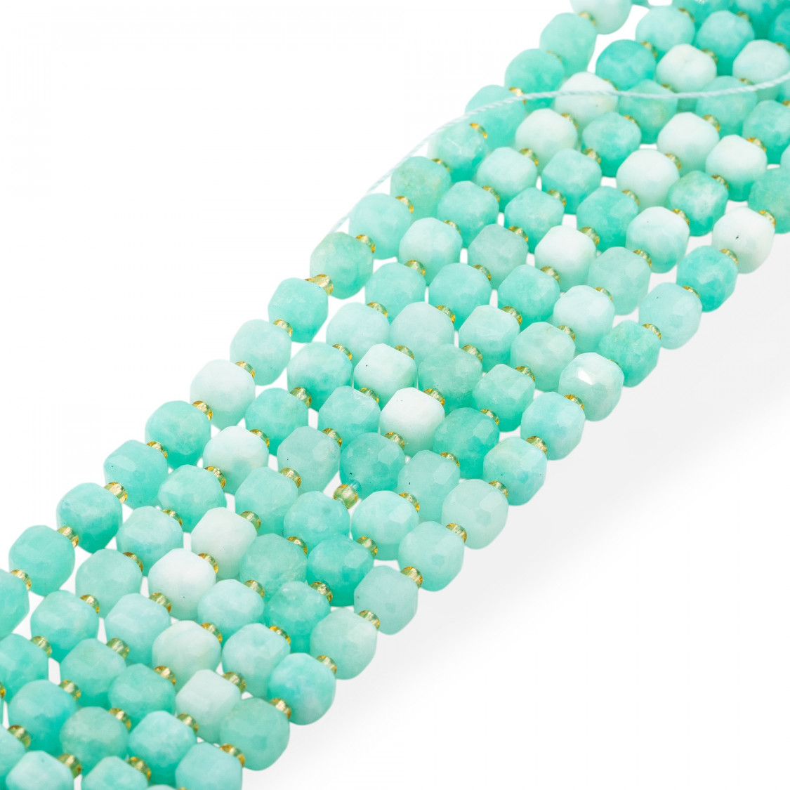 Giada Taglio Rigido Cubo Sfaccettato 8mm Amazzonite-JADE | Worldofjewel.com