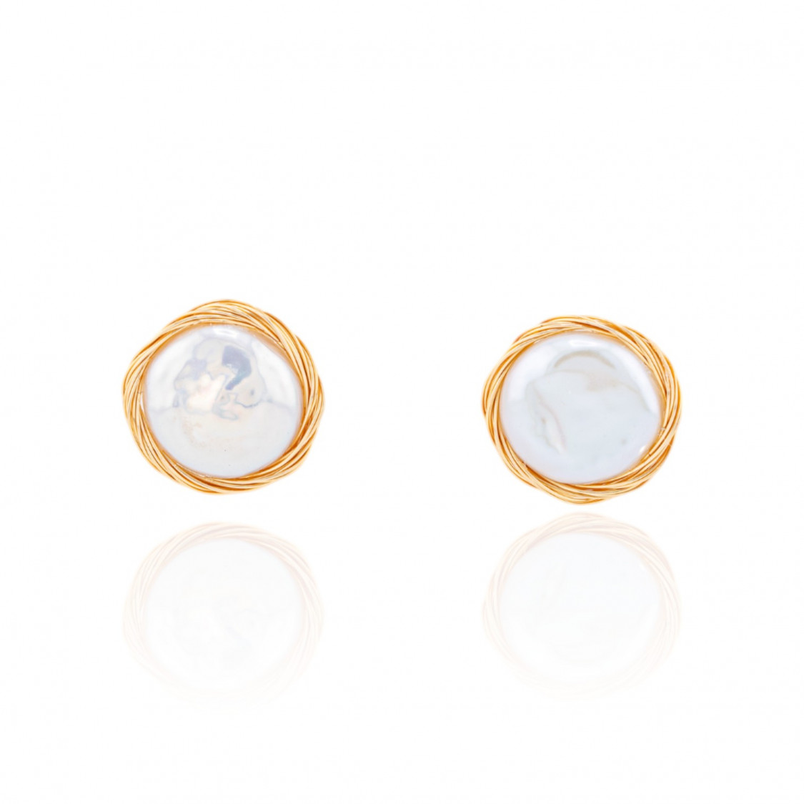 Orecchini Di Bronzo Handsmade Con Perle Di Fiume-ORECCHINI MADE WITH STYLE | Worldofjewel.com