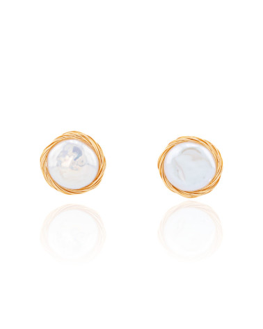 Orecchini Di Bronzo Handsmade Con Perle Di Fiume-ORECCHINI MADE WITH STYLE | Worldofjewel.com