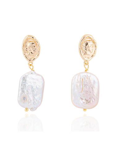 Orecchini Di Bronzo Handsmade Con Perle Di Fiume-ORECCHINI MADE WITH STYLE | Worldofjewel.com