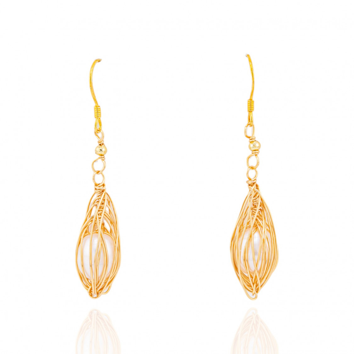 Orecchini Di Bronzo Handsmade Con Perle Di Fiume-ORECCHINI MADE WITH STYLE | Worldofjewel.com