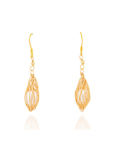 Orecchini Di Bronzo Handsmade Con Perle Di Fiume-ORECCHINI MADE WITH STYLE | Worldofjewel.com