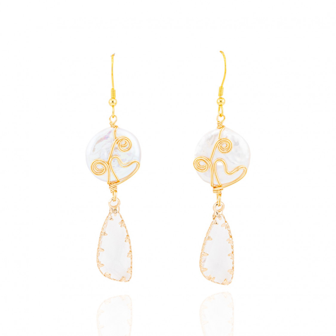 Orecchini Di Bronzo Handsmade Con Perle Di Fiume-ORECCHINI MADE WITH STYLE | Worldofjewel.com