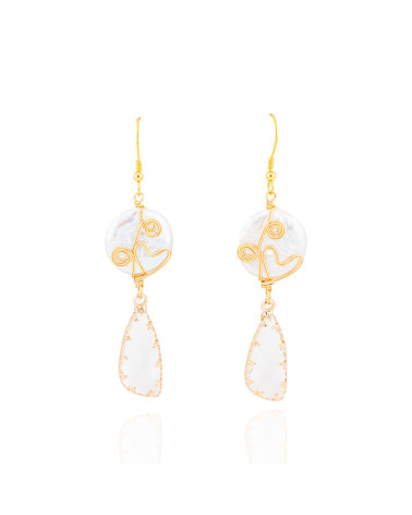 Orecchini Di Bronzo Handsmade Con Perle Di Fiume-ORECCHINI MADE WITH STYLE | Worldofjewel.com