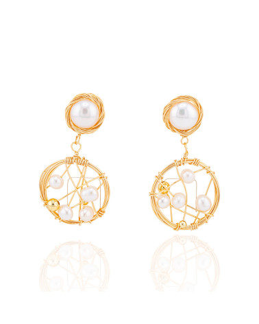 Orecchini Di Bronzo Handsmade Con Perle Di Fiume-ORECCHINI MADE WITH STYLE | Worldofjewel.com