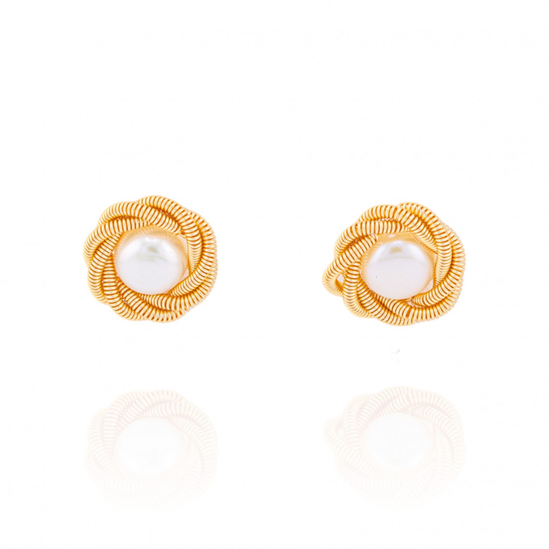 Orecchini Di Bronzo Handsmade Con Perle Di Fiume-ORECCHINI MADE WITH STYLE | Worldofjewel.com