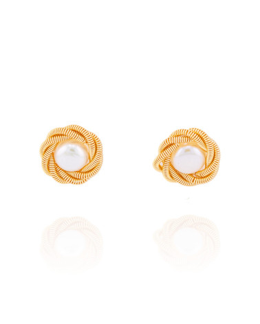 Orecchini Di Bronzo Handsmade Con Perle Di Fiume-ORECCHINI MADE WITH STYLE | Worldofjewel.com