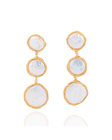 Orecchini Di Bronzo Handsmade Con Perle Di Fiume-ORECCHINI MADE WITH STYLE | Worldofjewel.com