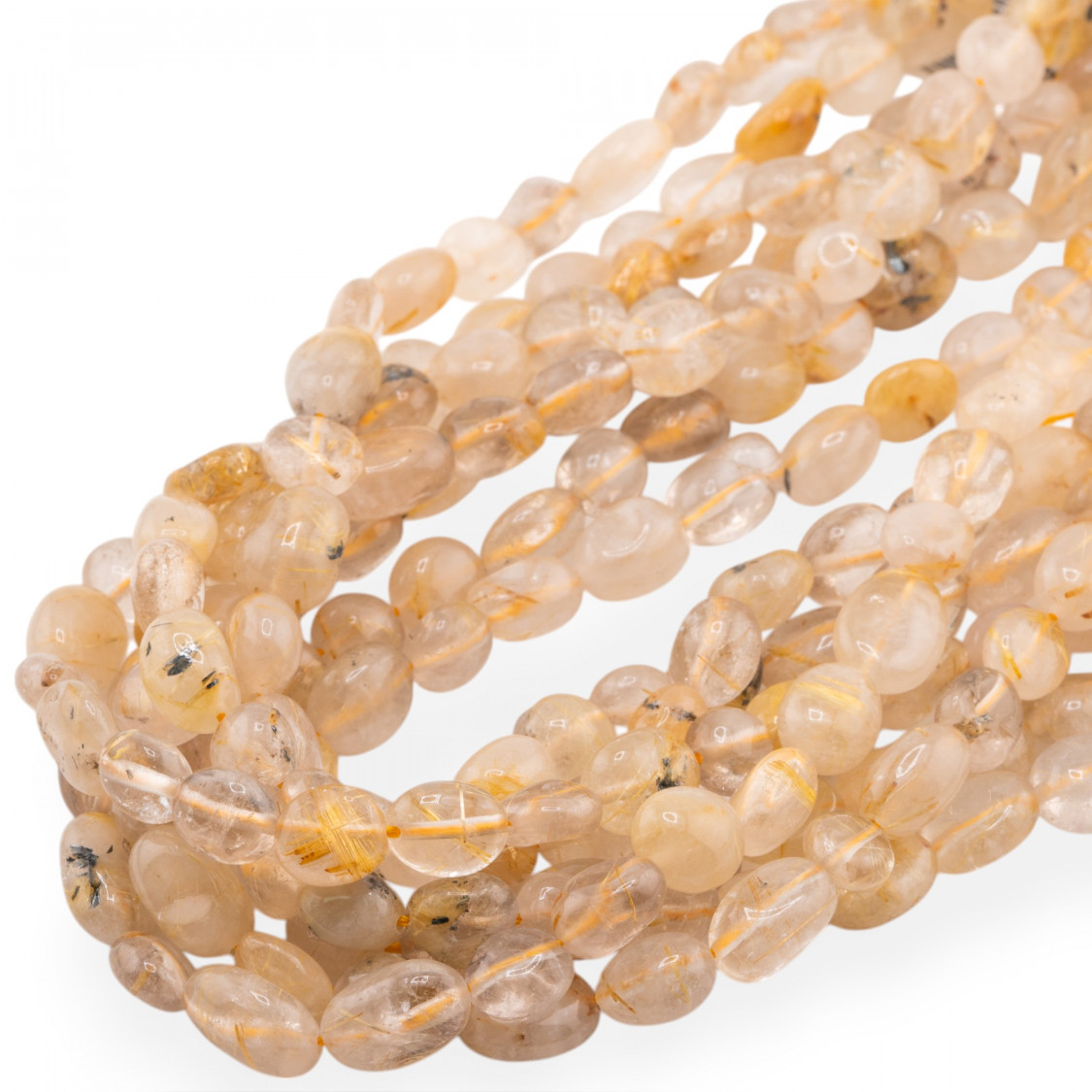 Quarzo Rutilato Giallo Sasso Burattato 10x12mm-RUTILATED QUARTZ | Worldofjewel.com