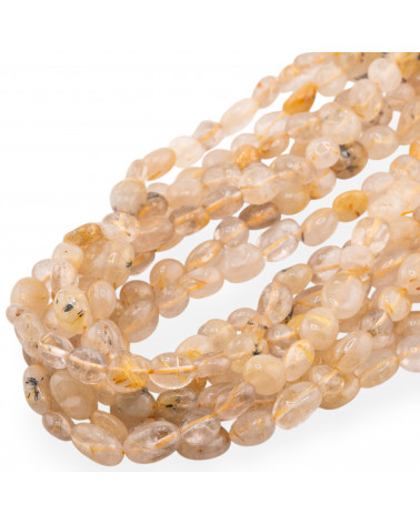 Quarzo Rutilato Giallo Sasso Burattato 10x12mm-RUTILATED QUARTZ | Worldofjewel.com