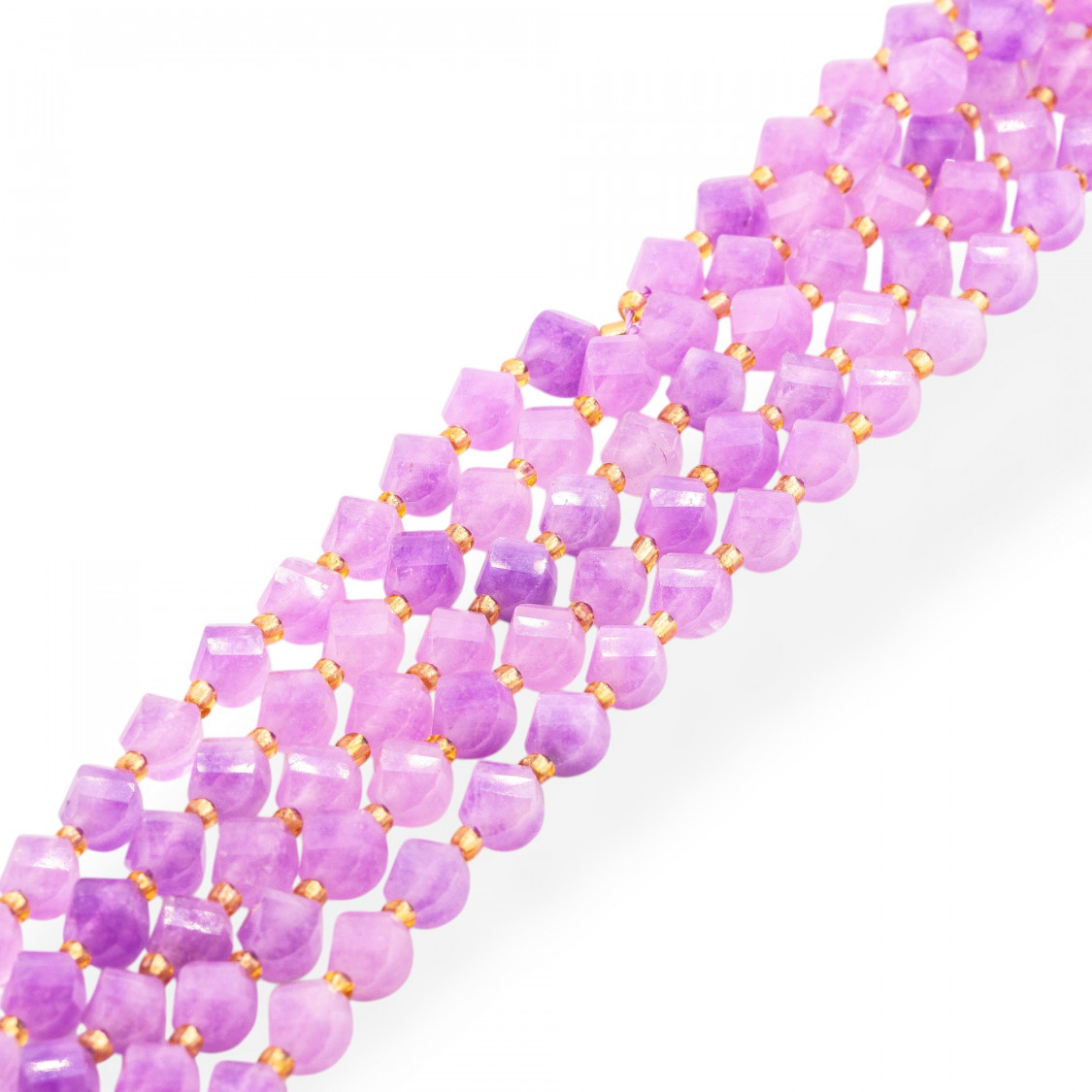 Giada Taglio Rigido Oliva Twist Sfaccettata 6mm Lavanda-GIADA | Worldofjewel.com