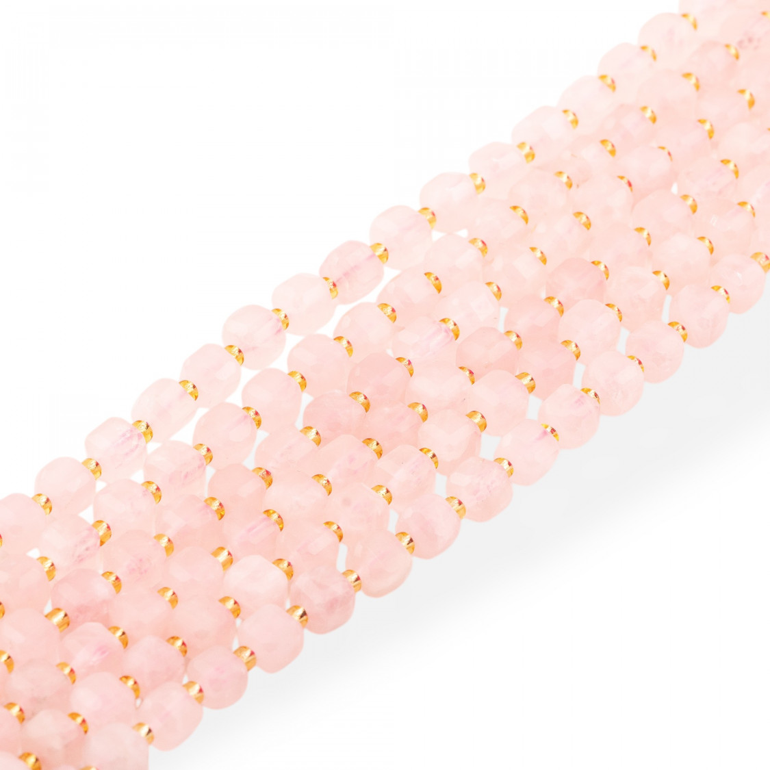 Quarzo Rosa Taglio Rigido Cubo Sfaccettato 8mm-ΡΟΖ ΧΑΛΑΖΙΑΣ | Worldofjewel.com