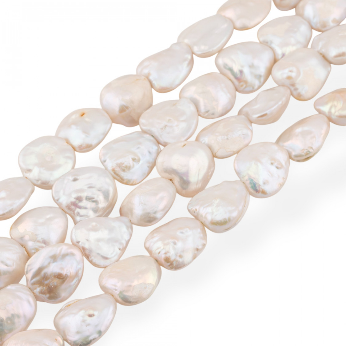 Perle Di Fiume Barocche Piatte Cuore (REE) 60-65gr Bianco-PERLE BAROCCHE | Worldofjewel.com