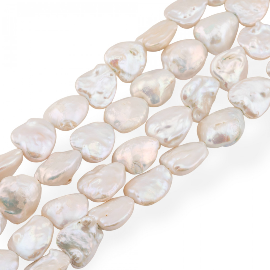 Perle Di Fiume Barocche Piatte Cuore (REE) 70-75gr Bianco-BAROCKE PERLEN | Worldofjewel.com