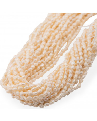Perle Di Fiume Microperle Chicco Di Riso 3,5-4x4-6mm Pepita Bianco-REISKÖRNERPERLEN | Worldofjewel.com