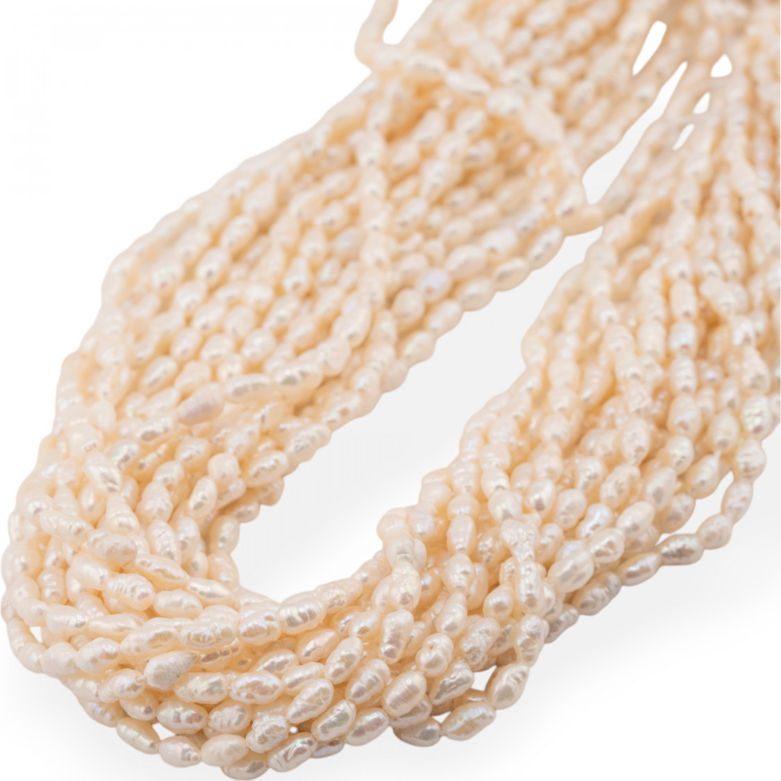 Perle Di Fiume Microperle Chicco Di Riso 4-4,5x5-7mm Pepita Bianco-REISKÖRNERPERLEN | Worldofjewel.com