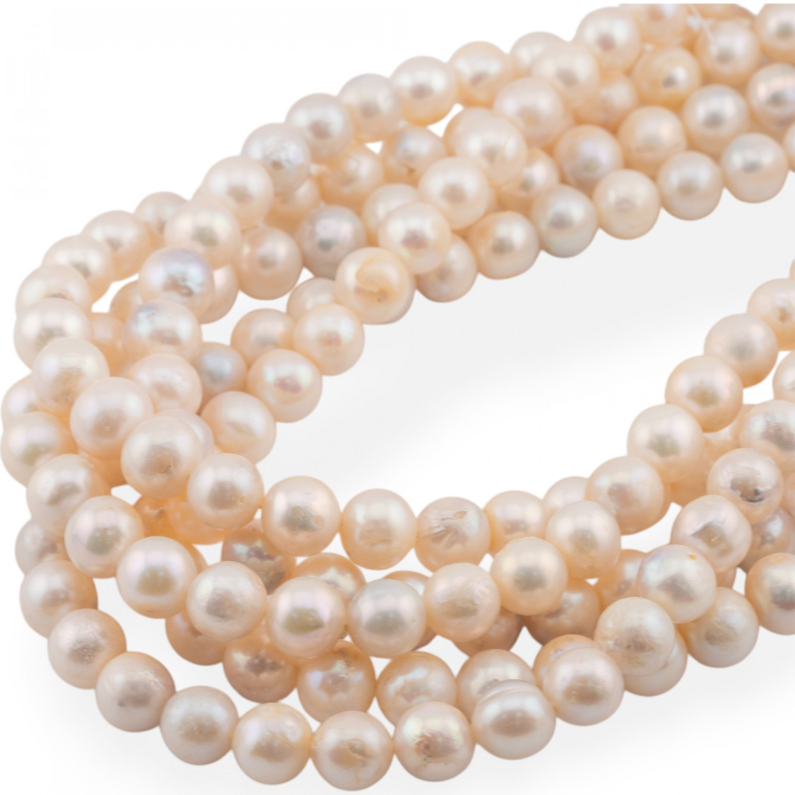 Perle di Fiume Tondo 10-11mm Linea Economica Bianco-REDONDO | Worldofjewel.com