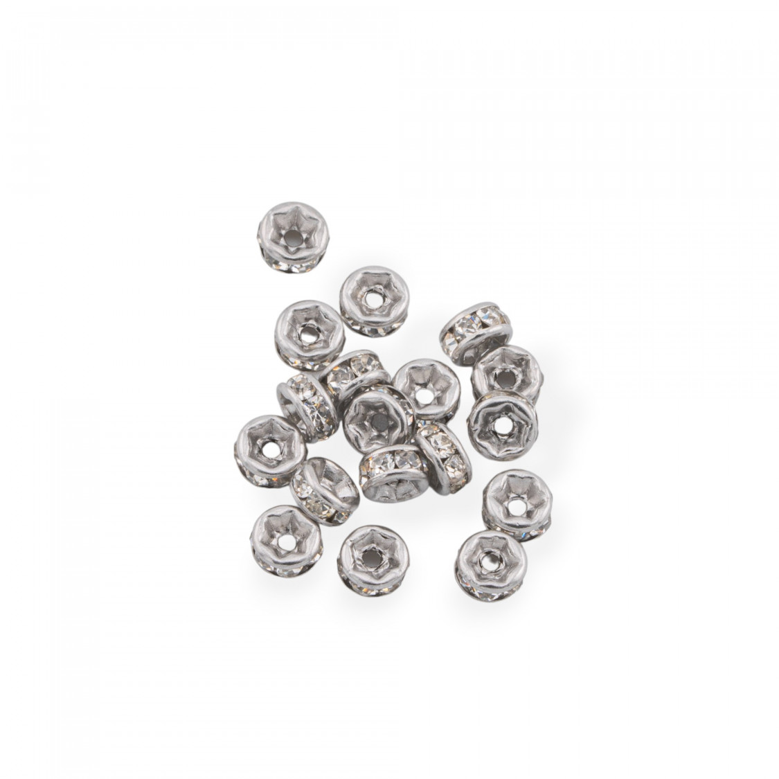 Distanziatore Rondelle Strass Di Acciaio 7mm 100pz-CONNETTORI CON STRASS | Worldofjewel.com