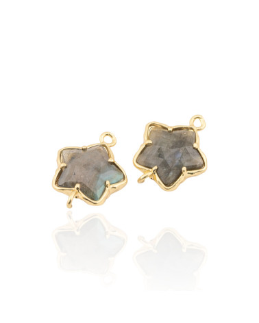 Connettore Componente Di Ottone Forma Di Stella Con Pietre Dure 16mm 6pz Labradorite- MANGO | Worldofjewel.com