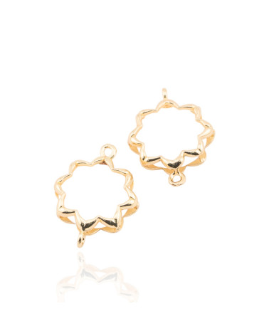 Connettore Componente Di Ottone Con Occhio Di Gatto Stella Del Mattino 16mm 8pz Agata Bianca- STELLA DEL MATTINO | Worldofjewel.com