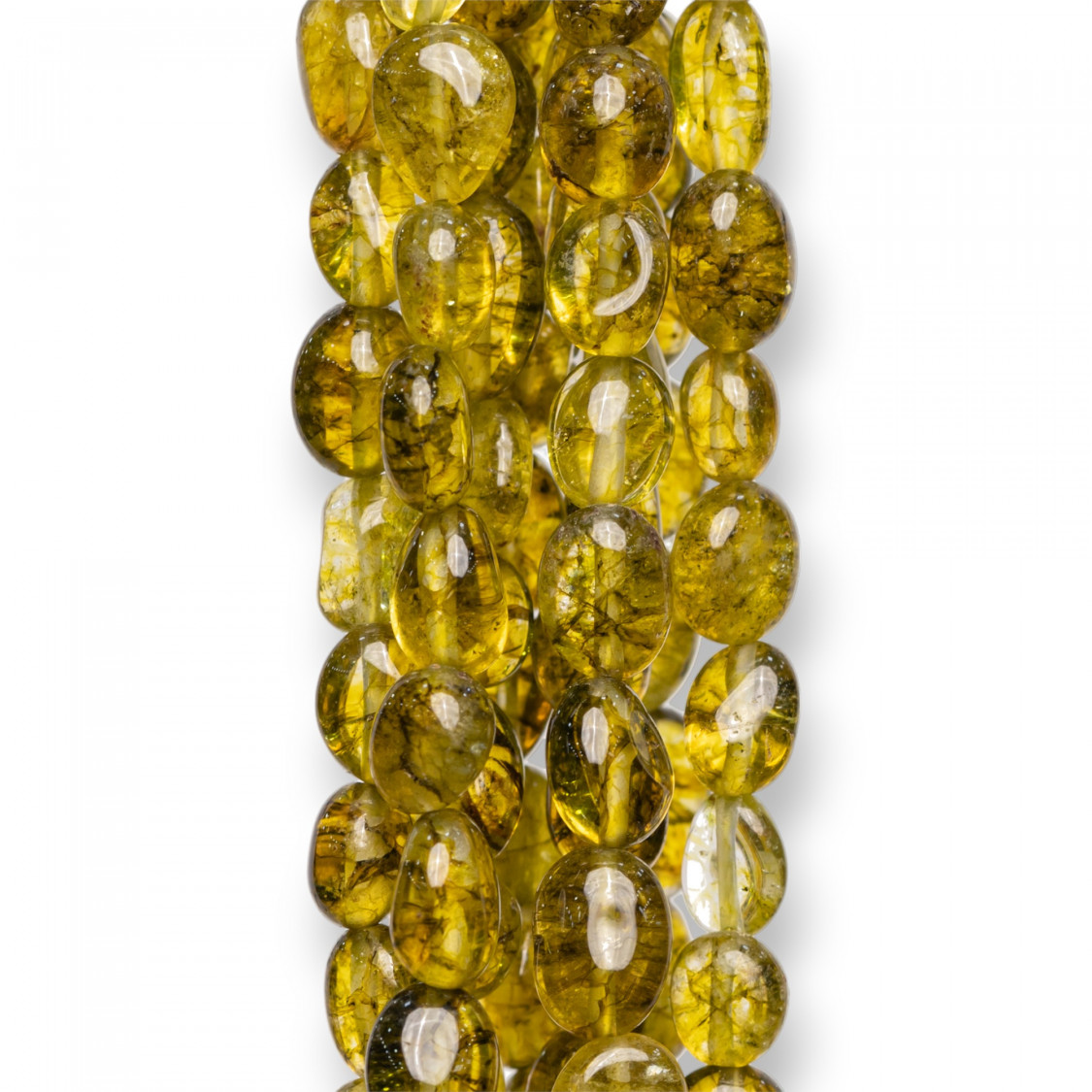 Cristallo Di Rocca Crash Tormalinato Verde Acido Sasso Burattato 8-10mm-ROCK CRYSTAL CRASH | Worldofjewel.com