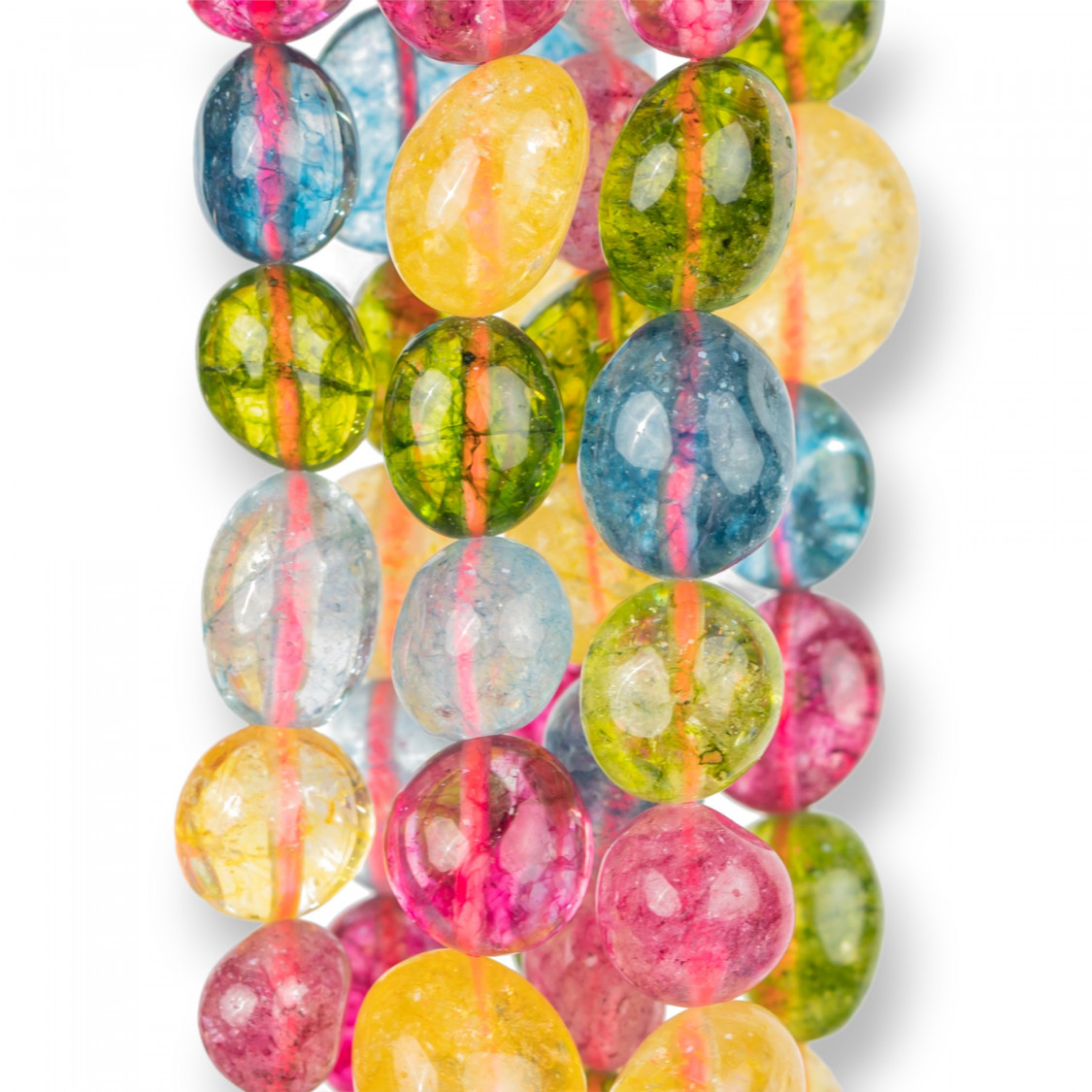 Cristallo Di Rocca Tormalinato Multicolor Sasso Burattato 10-12mm-TURMALIN-BERGKRISTALL | Worldofjewel.com