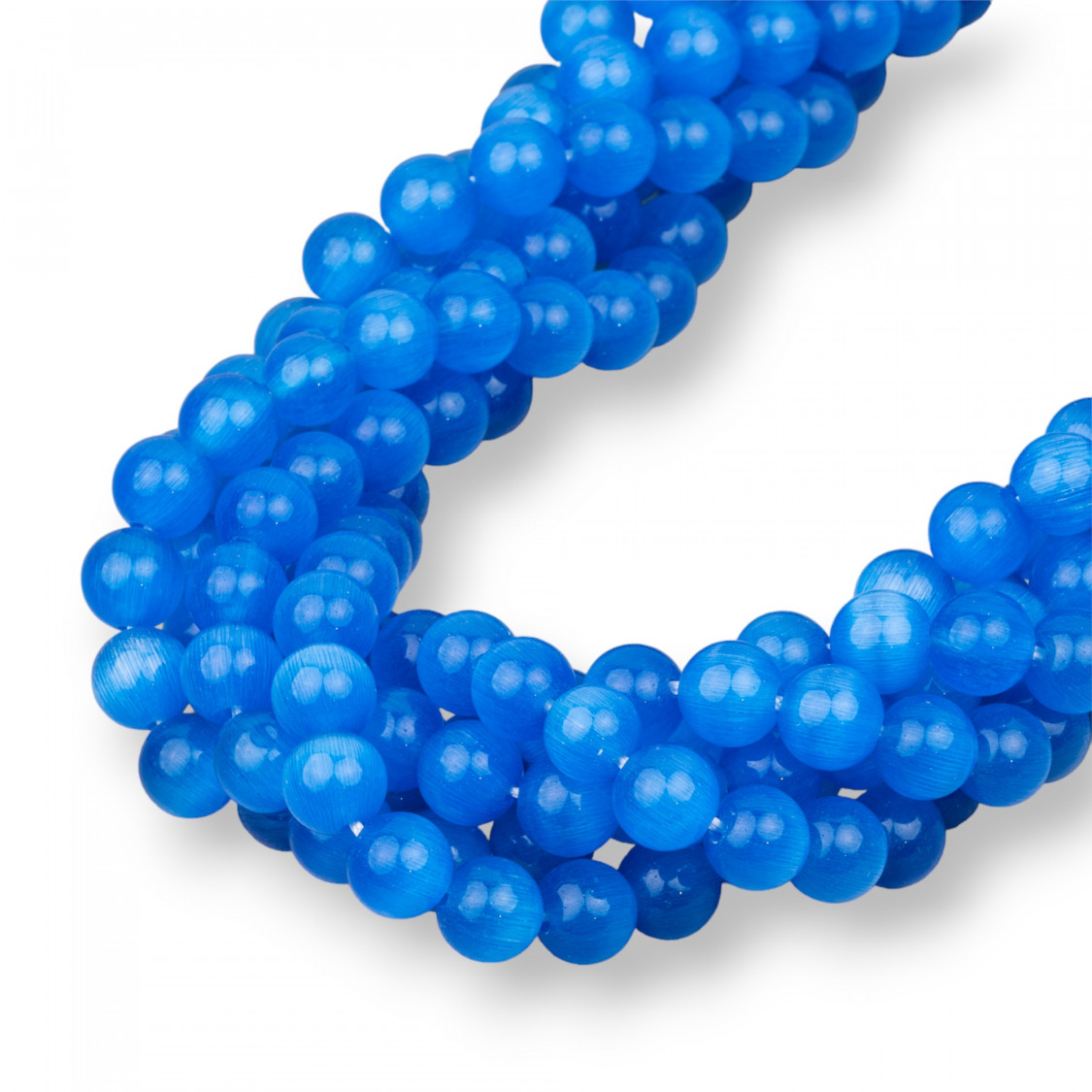 Occhio Di Gatto Blu Tondo Liscio 8mm-LIGHT BLUE | Worldofjewel.com