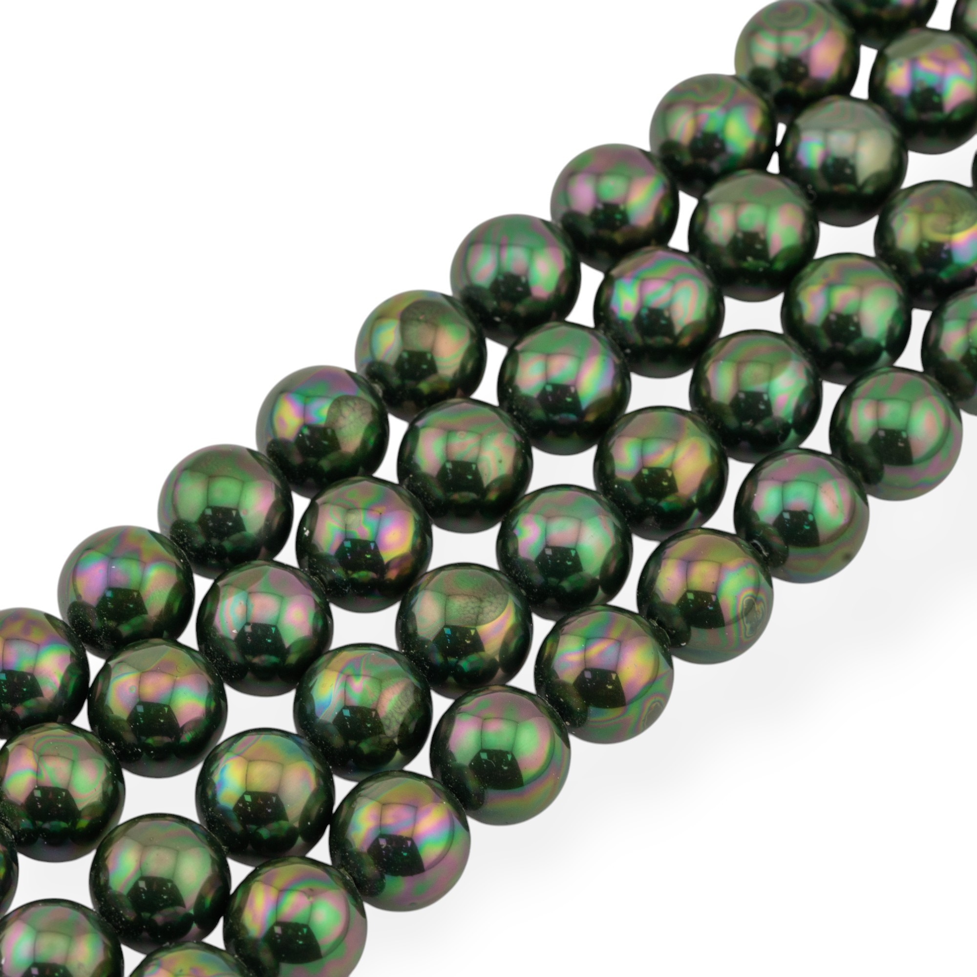 Perle di Maiorca Con Nucleo Di Vetro Tondo Liscio 6mm Verde AB