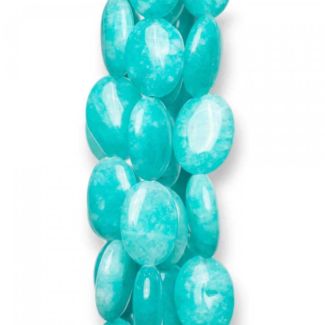 Giada Linea Economica Ovale Piatto Liscio 13x18mm Turchese-JADE | Worldofjewel.com