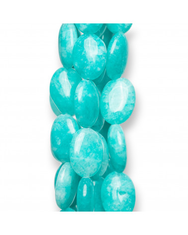 Giada Linea Economica Ovale Piatto Liscio 13x18mm Turchese-JADE | Worldofjewel.com