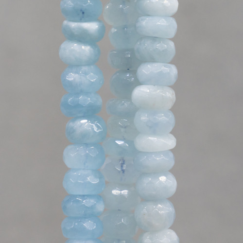 Aquamarine Milk Faceted Rondelle 10mm