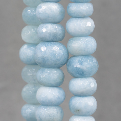 Aquamarine Milk Rondelle Faceted A Gradation 10-18mm