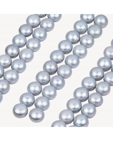 Perle di Fiume Bottoni Cabochon 1 Foro 8,5-9,0mm 30 Paia Grigio-1 FORO BOTTONI | Worldofjewel.com