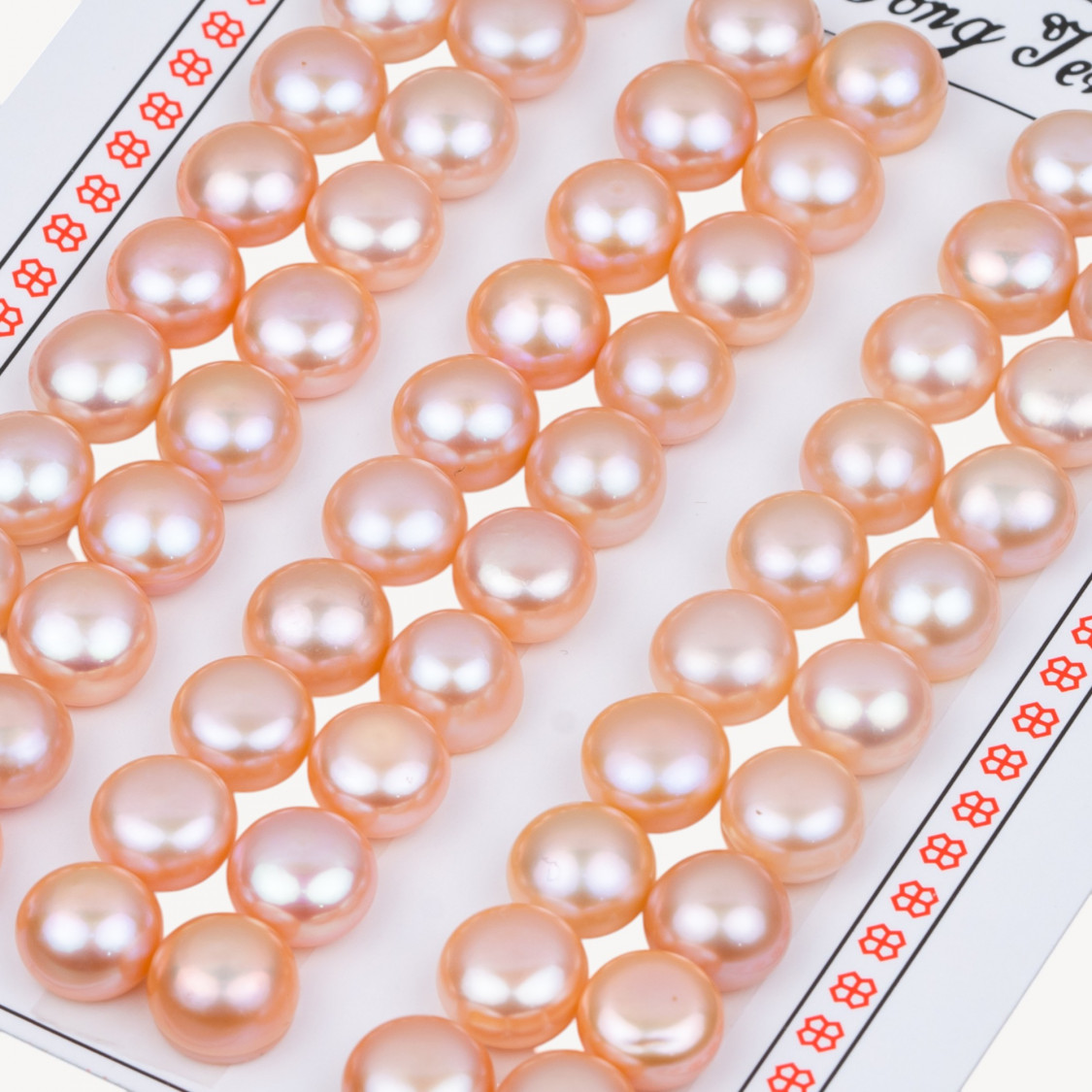 River Pearl Knöpfe, Cabochon, 1 Loch, 11,0–11,5 mm, 16 Paar, Rosa-Süßwasser-Zuchtperlen, 1-Loch-Knöpfe | Worldofjewel.com