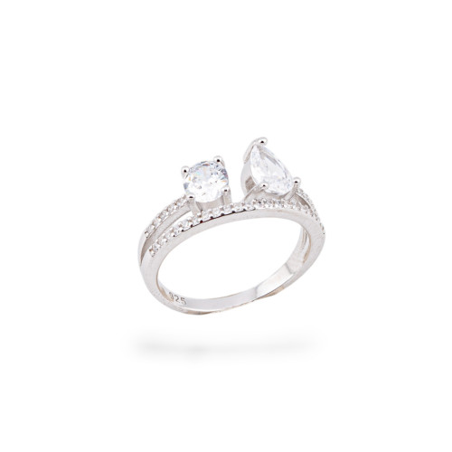 Anillo joya de plata 925 con piedras engastadas