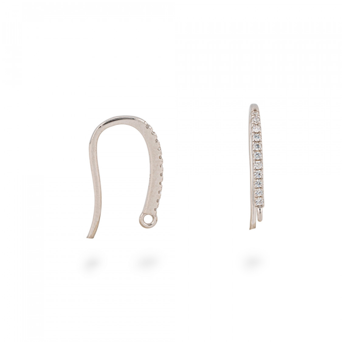 Base Per Orecchini Di Argento 925 Monachella Con Zirconi 1,5x20mm 4 Paia Rodiato-BASI DI ARGENTO 925 | Worldofjewel.com