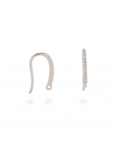 Base Per Orecchini Di Argento 925 Monachella Con Zirconi 1,5x20mm 4 Paia Rodiato-BASI DI ARGENTO 925 | Worldofjewel.com