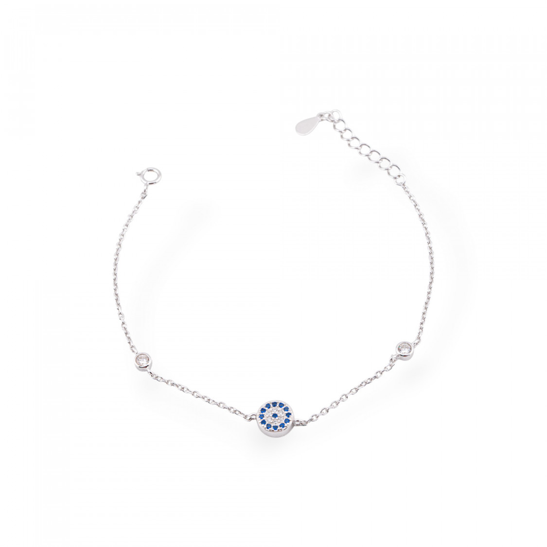 925 Silver Bracelet with Zirconia Pave' 1pc Light Points and Pave'-TENNIS BRACELETS | Worldofjewel.com