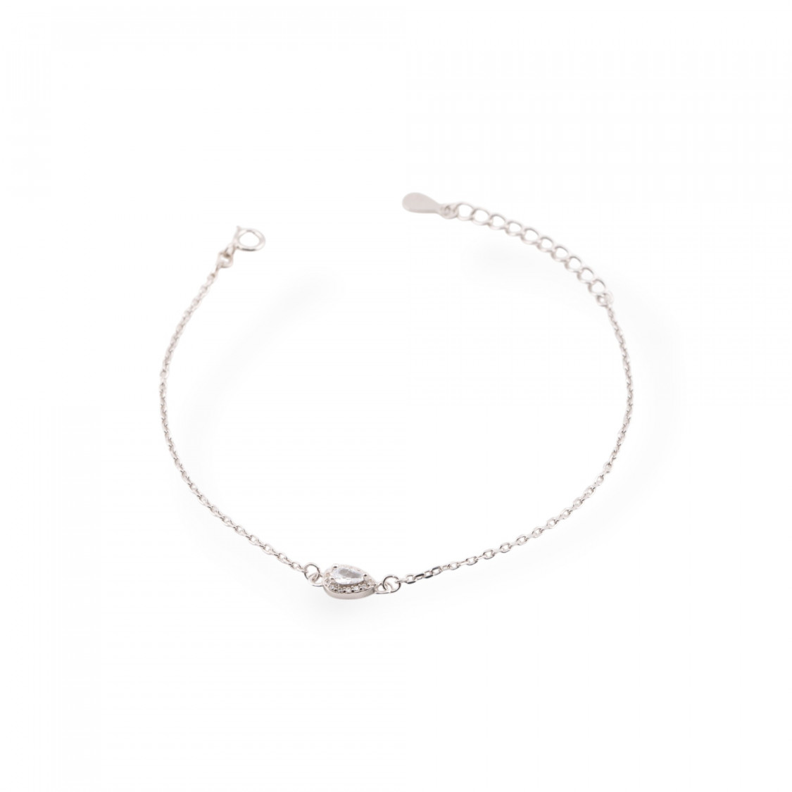 Pulseras de Plata 925 con Circonitas, Punto de Luz y Cadena Rodiada Blanca-PLATA 925 | Worldofjewel.com
