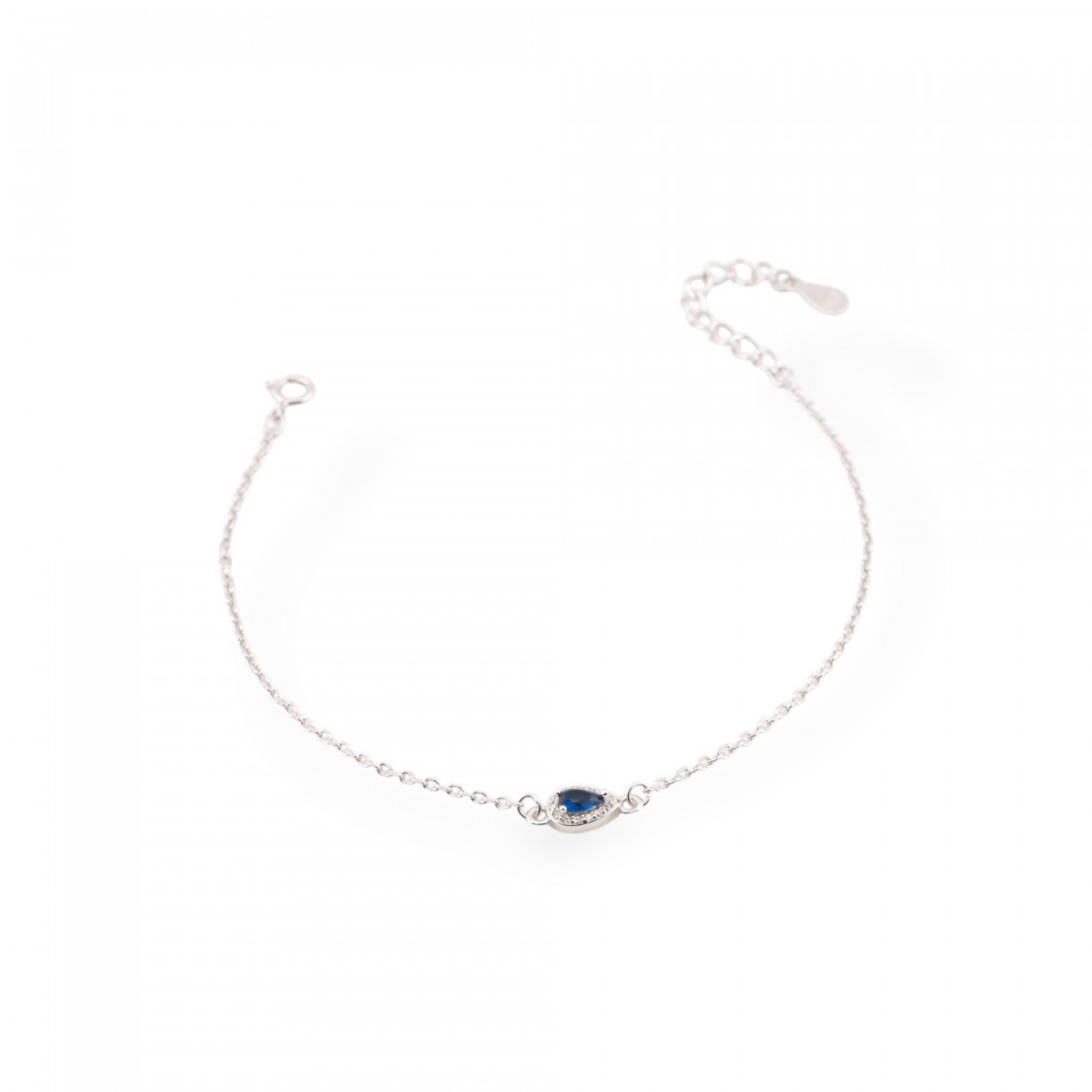 Bracelets en argent 925 avec zirconium, pointe lumineuse et chaîne plaquée rhodium noir-ARGENT 925 | Worldofjewel.com