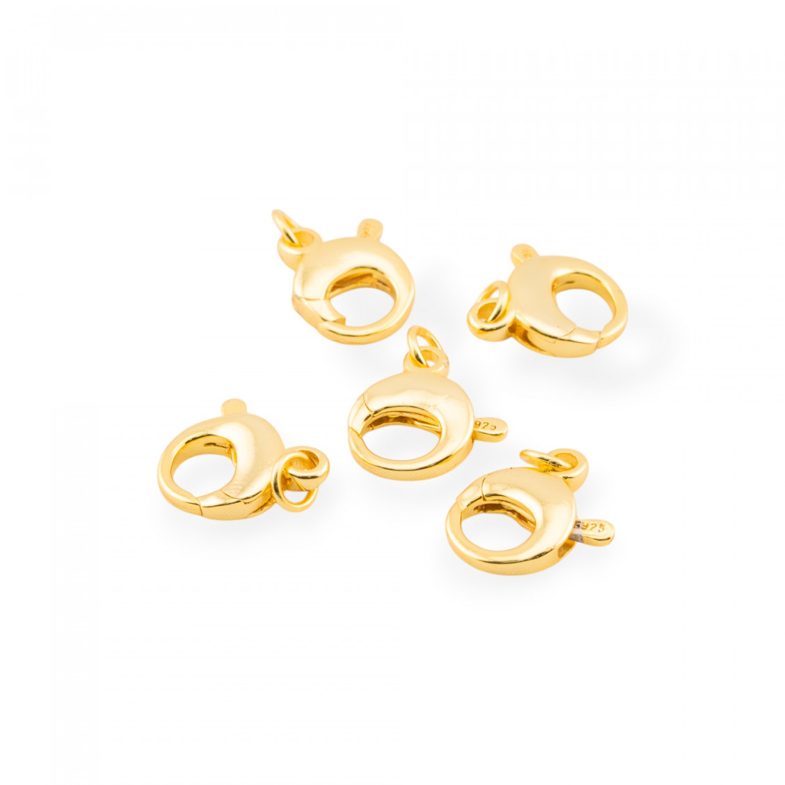 Chiusura A Scatto Di Argento 925 10mm 5pz Dorato-CHIUSURE DI ARGENTO | Worldofjewel.com