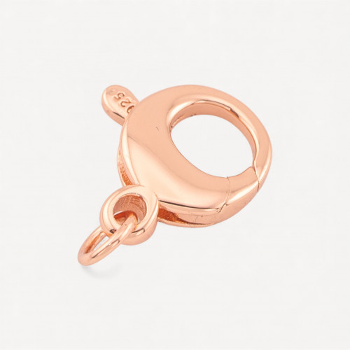 925 Silver Snap Clasp 10mm 5pcs Rose Gold