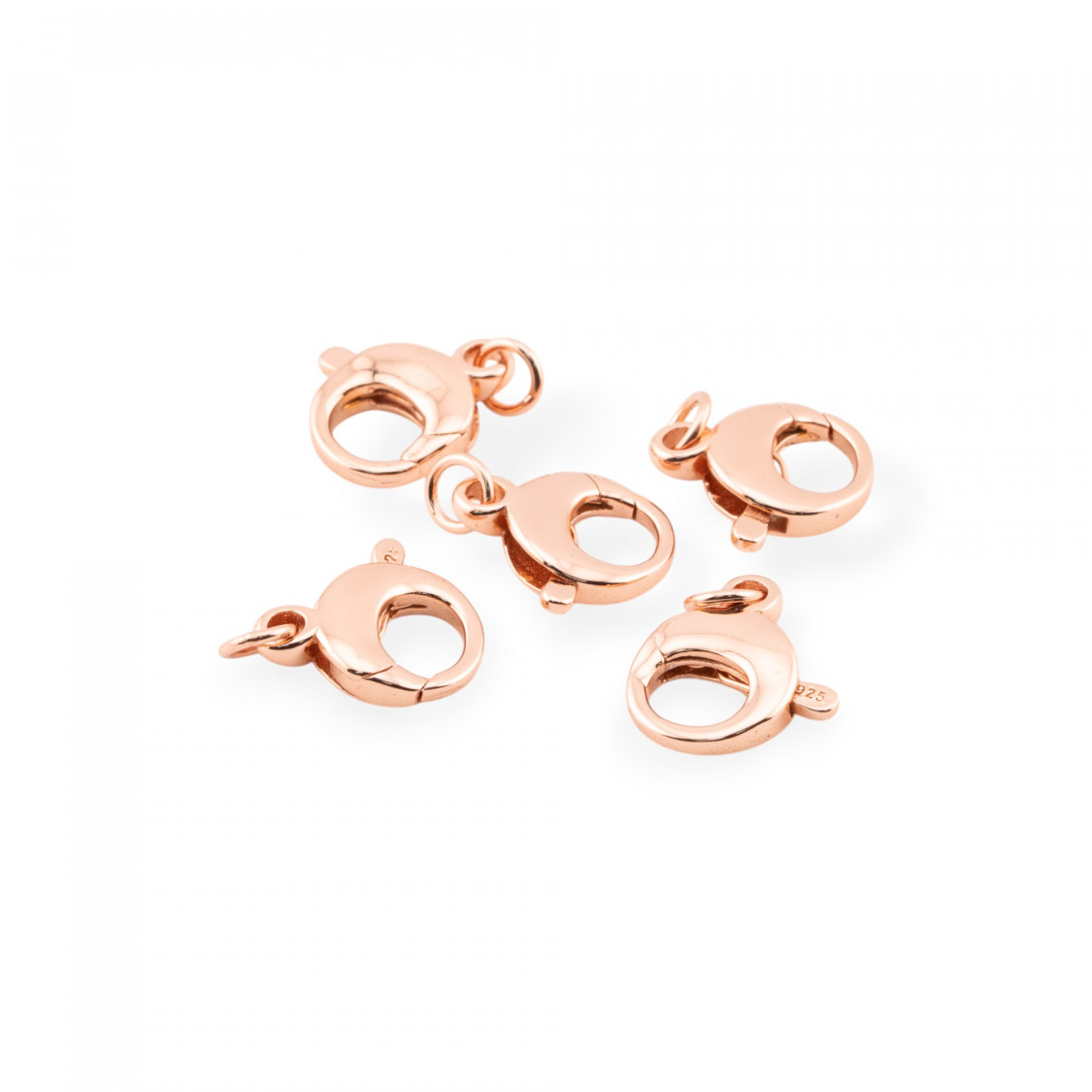 Chiusura A Scatto Di Argento 925 10mm 5pz Oro Rosa-CHIUSURE DI ARGENTO | Worldofjewel.com