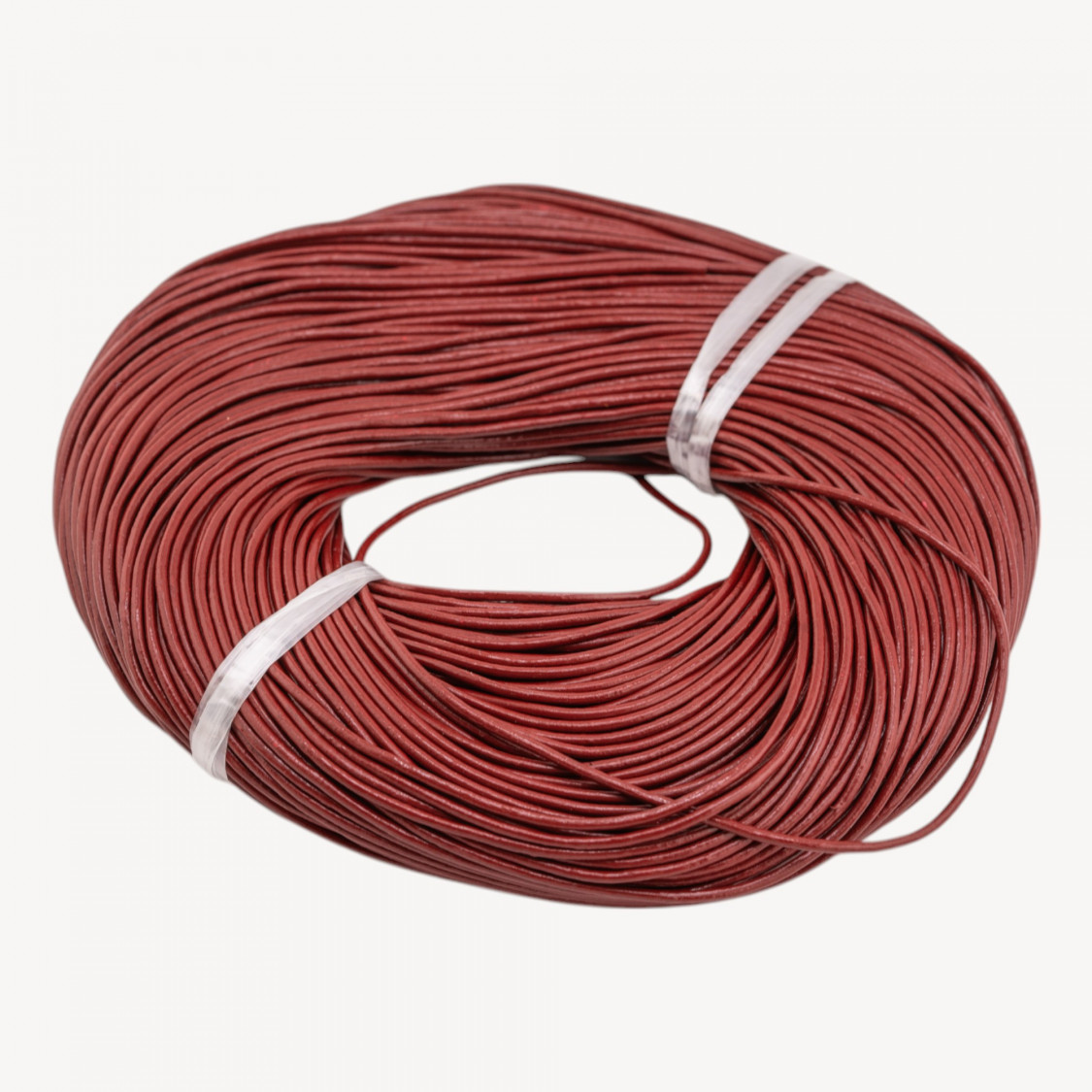 Cordon en cuir véritable, diamètre 2 mm, lot de 90 mètres, rouge-CORDON EN CUIR | Worldofjewel.com