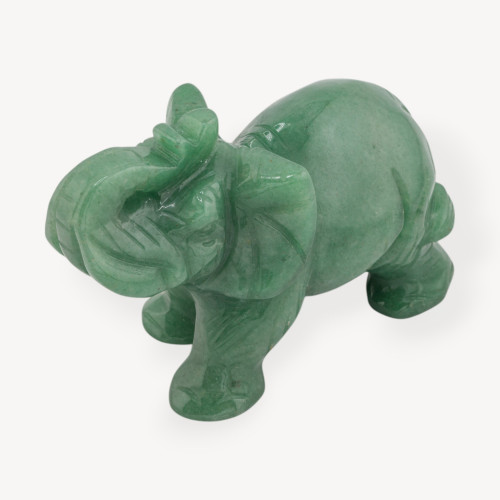 10cm Green Aventurine Elephant Stone Ornament