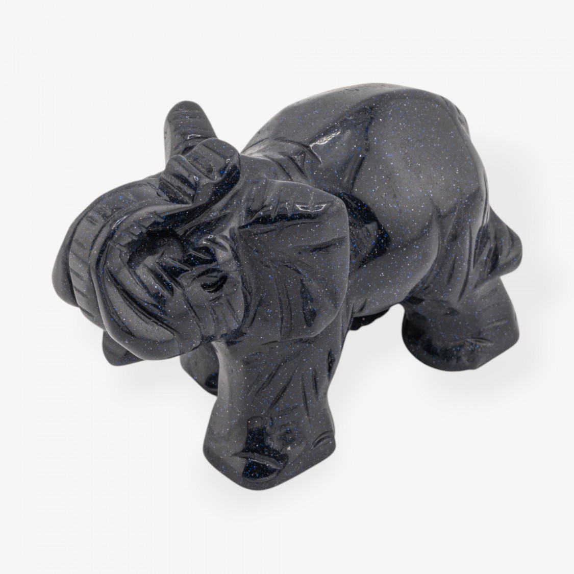 Adorno de estatua de elefante de piedra solar azul de 10 cm-ESCULTURAS Y ADORNOS TALLADAS A MANO EN PIEDRAS DURAS | Worldofjewel.com