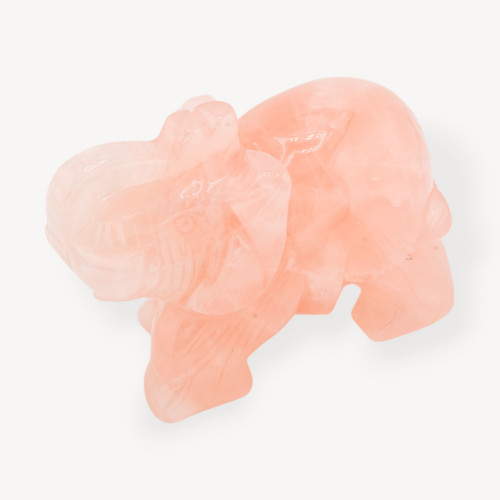 10cm Rose Quartz Elephant Stone Ornament