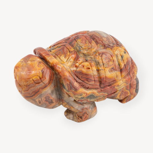 Statue ornementale en pierre de tortue en jaspe jaune de 10 cm